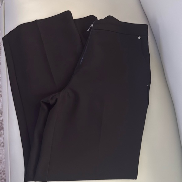 Dkny Black Wide Leg Dress Pants Sleek Full-Length Design - Picture 1 of 7